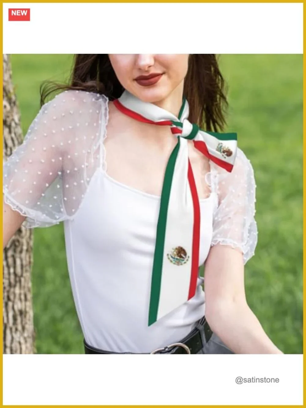 Silk Feel Polyester Purse Scarf Bag Handle Wrap Neckerchief Hairband